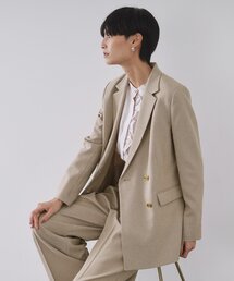 テーラードジャケット（ベージュ系・ウォッシャブル加工）ファッション