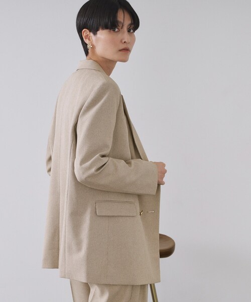 OPAQUE.CLIP（オペークドットクリップ）の「ストレッチダブルブレストテーラードジャケット/セットアップ対応可【洗濯機OK】（テーラードジャケット・レディース・チャコール/ベージュ系その他6・36/38/40/42）」の22枚目の写真