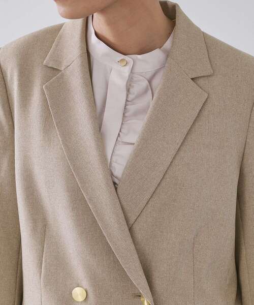 OPAQUE.CLIP（オペークドットクリップ）の「ストレッチダブルブレストテーラードジャケット/セットアップ対応可【洗濯機OK】（テーラードジャケット・レディース・チャコール/ベージュ系その他6・36/38/40/42）」の12枚目の写真