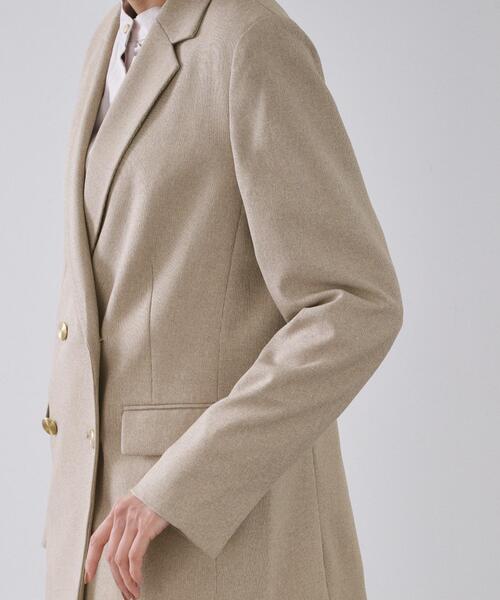 OPAQUE.CLIP（オペークドットクリップ）の「ストレッチダブルブレストテーラードジャケット/セットアップ対応可【洗濯機OK】（テーラードジャケット・レディース・チャコール/ベージュ系その他6・36/38/40/42）」の13枚目の写真