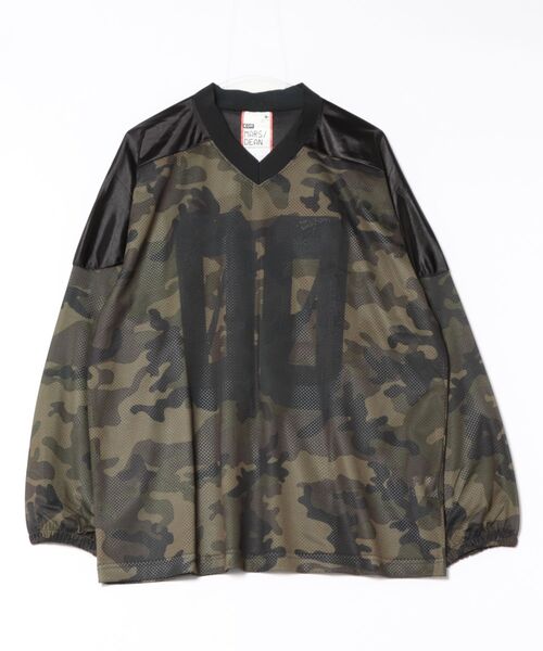 a.p.o.v.（エーピーオービー）の「a.p.o.v. カモフラ柄メッシュショルダーパッチナンバリングオーバーサイズゲームシャツ（Tシャツ/カットソー・メンズ・カーキ/グレー/ベージュ・ONESIZE）」の11枚目の写真