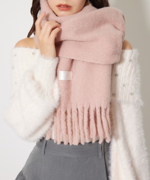 rienda（リエンダ）の「ボリュームデザインストール 秋服 冬服（ストール/ショール・レディース・ベージュ/アイボリー/ピンク・FREE）」の3枚目の写真