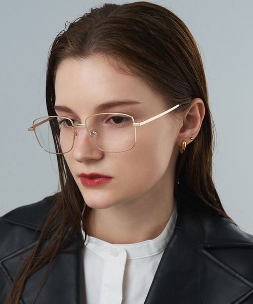 NUEF （ヌエフ）の「スクエア型｜クリアレンズ｜メタルフレーム｜紫外線対策｜UVカット｜眼鏡｜NUEF｜クラシック（メガネ・レディース・ゴールド/シルバー・FREE）」の6枚目の写真