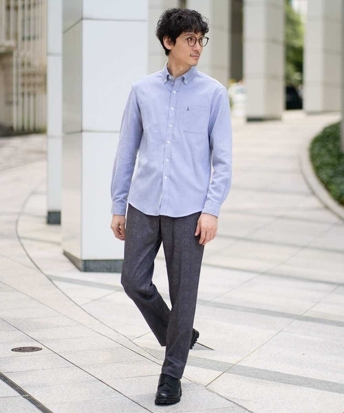 a.v.v（アーヴェヴェ）の「【イージーケア/累計1.5万枚】サンライト起毛ストレッチシャツ【洗濯機で洗える/蓄熱保湿】（シャツ/ブラウス・メンズ・ネイビー/ホワイト/ブラウン/ライトブルー・44/46/48/50/52）」の5枚目の写真