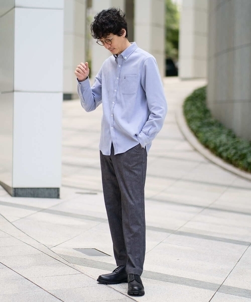 a.v.v（アーヴェヴェ）の「【イージーケア/累計1.5万枚】サンライト起毛ストレッチシャツ【洗濯機で洗える/蓄熱保湿】（シャツ/ブラウス・メンズ・ネイビー/ホワイト/ブラウン/ライトブルー・44/46/48/50/52）」の6枚目の写真