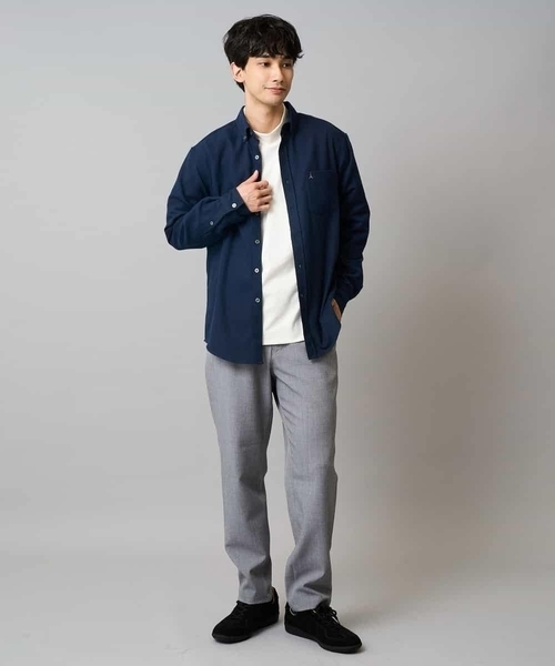 a.v.v（アーヴェヴェ）の「【イージーケア/累計1.5万枚】サンライト起毛ストレッチシャツ【洗濯機で洗える/蓄熱保湿】（シャツ/ブラウス・メンズ・ネイビー/ホワイト/ブラウン/ライトブルー・44/46/48/50/52）」の17枚目の写真