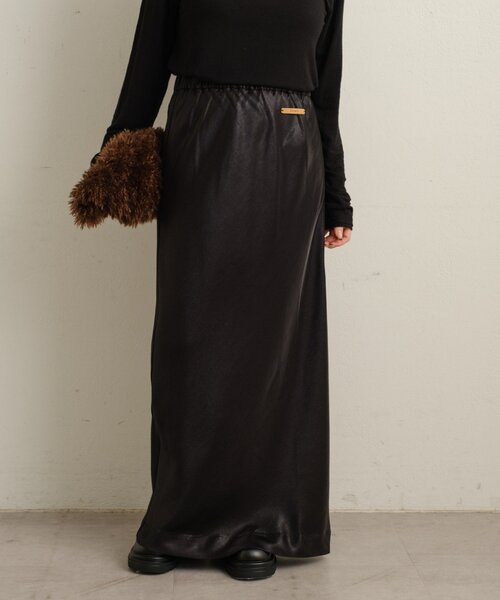 Omekashi（オメカシ）の「サテンイージースカート（スカート・レディース・ブラック/ピンク/オフホワイト・38/36）」の2枚目の写真