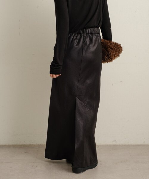 Omekashi（オメカシ）の「サテンイージースカート（スカート・レディース・ブラック/ピンク/オフホワイト・38/36）」の5枚目の写真