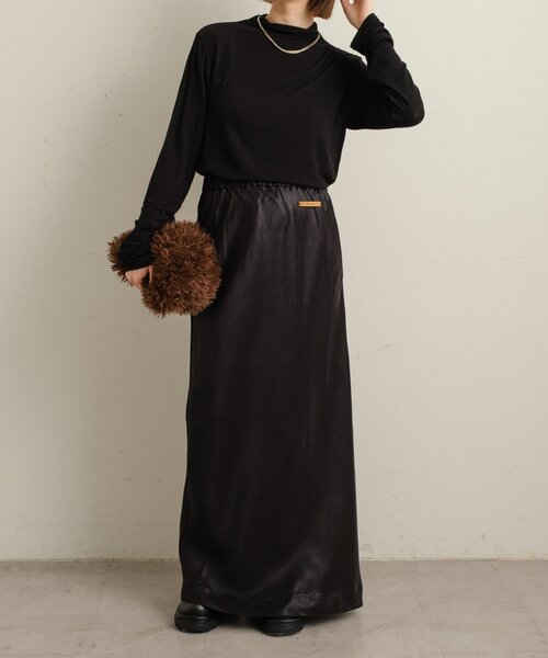 Omekashi（オメカシ）の「サテンイージースカート（スカート・レディース・ブラック/ピンク/オフホワイト・38/36）」の8枚目の写真