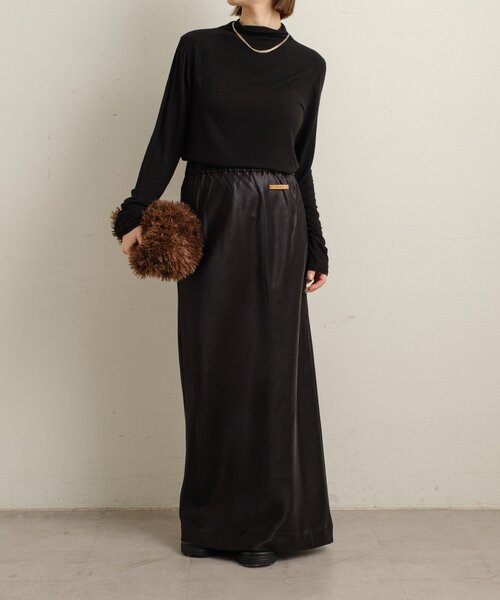 Omekashi（オメカシ）の「サテンイージースカート（スカート・レディース・ブラック/ピンク/オフホワイト・38/36）」の10枚目の写真