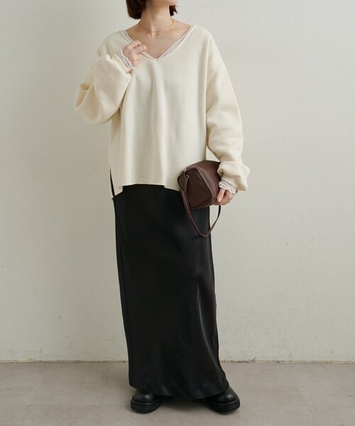 Omekashi（オメカシ）の「サテンイージースカート（スカート・レディース・ブラック/ピンク/オフホワイト・38/36）」の21枚目の写真