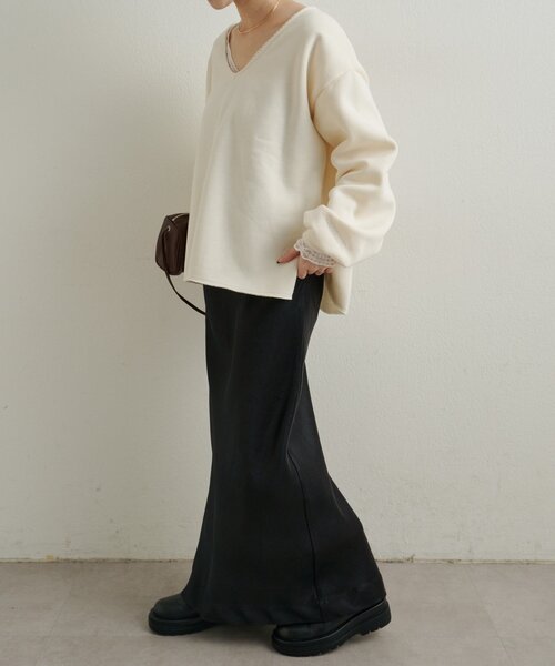 Omekashi（オメカシ）の「サテンイージースカート（スカート・レディース・ブラック/ピンク/オフホワイト・38/36）」の22枚目の写真