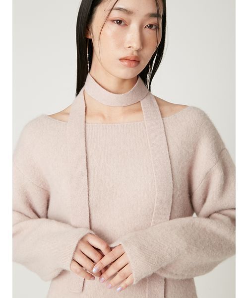 FRAY I.D（フレイアイディー）の「フォックスウールミニニットワンピース（ワンピース・レディース・レッド/ピンク/アイボリー/グレー・F）」の11枚目の写真