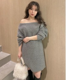 FRAY.I.D ノースリーブニットワンピース グレー FRAY I.D 新作10%OFF フレイアイディー ドレス 25秋冬 スカーフ