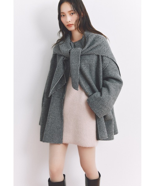 FRAY I.D（フレイアイディー）の「フォックスウールミニニットワンピース（ワンピース・レディース・レッド/ピンク/アイボリー/グレー・F）」の6枚目の写真