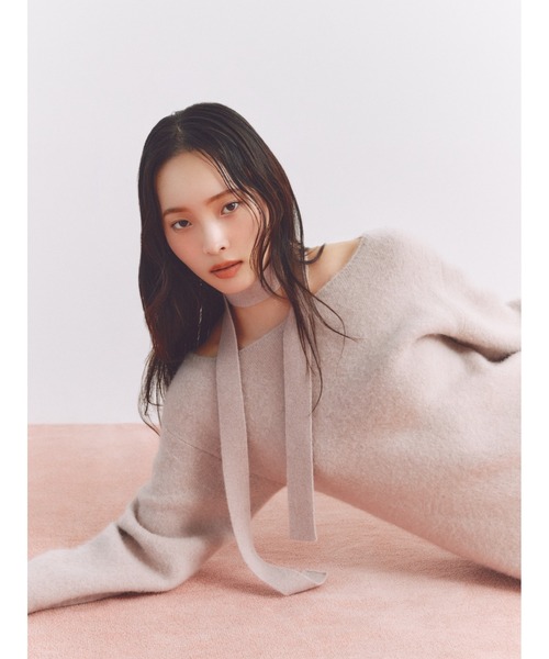 FRAY I.D（フレイアイディー）の「フォックスウールミニニットワンピース（ワンピース・レディース・レッド/ピンク/アイボリー/グレー・F）」の5枚目の写真