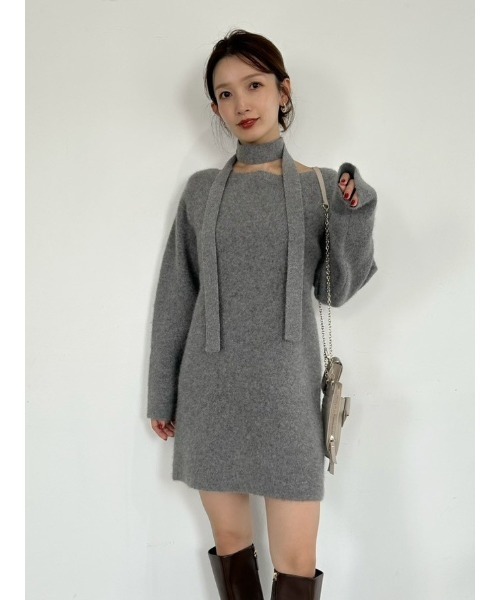 【FRAY I.D】フォックスウールミニニットワンピース セール】フォックスウールミニニットワンピース（ワンピース）｜FRAY