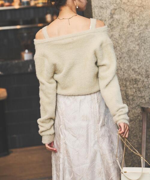 SWINGLE（スウィングル）の「フェザーニットアンサンブル（カーディガン/ボレロ・レディース・オフホワイト/ライトグレー/レッド/ベージュ・FREE）」の9枚目の写真