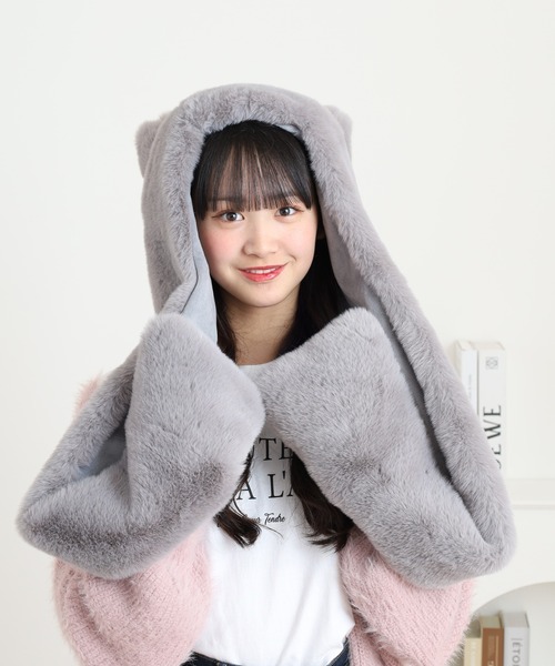 セール】猫耳付きフードマフラー（マフラー）｜FUNALIVE（ファン