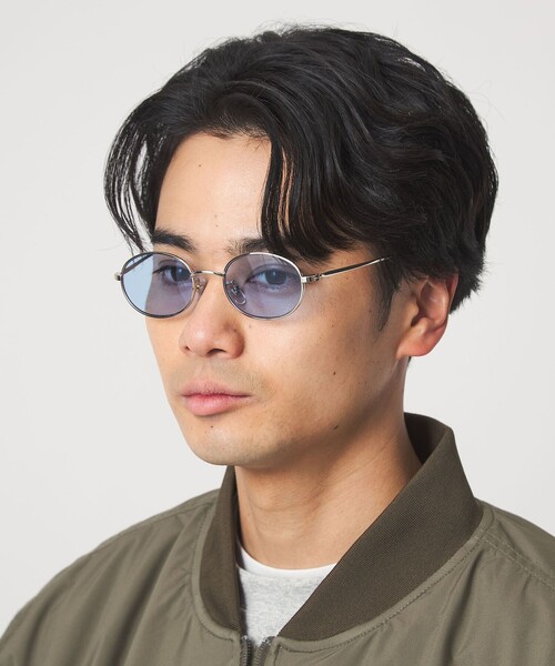 green label relaxing(グリーンレーベルリラクシング)の「GLR オーバル メタルフレーム ファッション用グラス(メガネ・メンズ・ダークグレー/ライトブルー・FREE)」の16枚目の写真