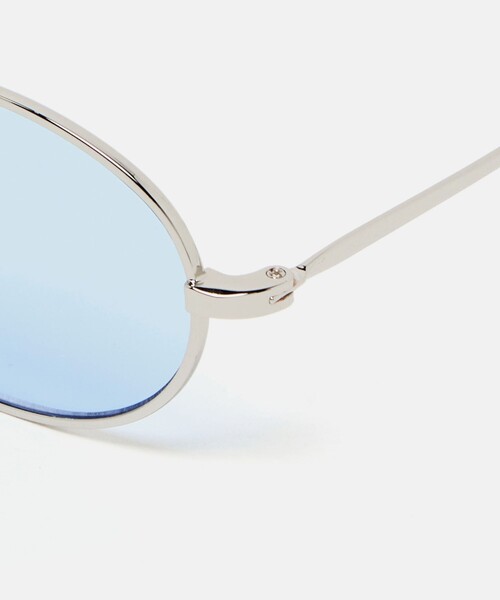 green label relaxing(グリーンレーベルリラクシング)の「GLR オーバル メタルフレーム ファッション用グラス(メガネ・メンズ・ダークグレー/ライトブルー・FREE)」の4枚目の写真