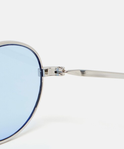 green label relaxing(グリーンレーベルリラクシング)の「GLR オーバル メタルフレーム ファッション用グラス(メガネ・メンズ・ダークグレー/ライトブルー・FREE)」の5枚目の写真