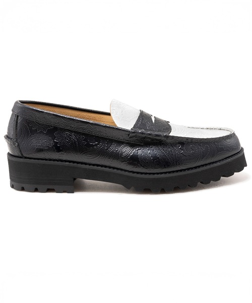 The Kenford Fineshoes（ケンフォードファインシューズ）の「TANK SOLE LOAFERS BLK WHT PAISLEY（ローファー・メンズ・その他2・26.5/26）」の7枚目の写真
