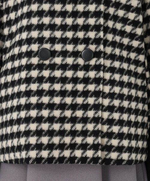 STRAWBERRY-FIELDS（ストロベリーフィールズ）の「【雑誌掲載】シャギーチドリ_袖ファー取り外しコート（ステンカラーコート・レディース・ハウンドトゥース・2）」の10枚目の写真