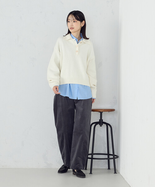 COMME CA ISM(コムサイズム)の「コーデュロイ カービーパンツ(その他パンツ・レディース・チャコール/ブラウン・LARGE/MEDIUM)」の6枚目の写真