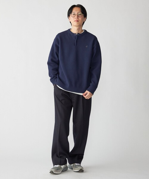 SHIPS（シップス）の「【WEB限定】SHIPS: ヘンリーネック レイヤード ニット（ニット/セーター・メンズ・ナチュラル/チャコールグレー/ネイビー・LARGE/X-LARGE/MEDIUM/SMALL）」の5枚目の写真