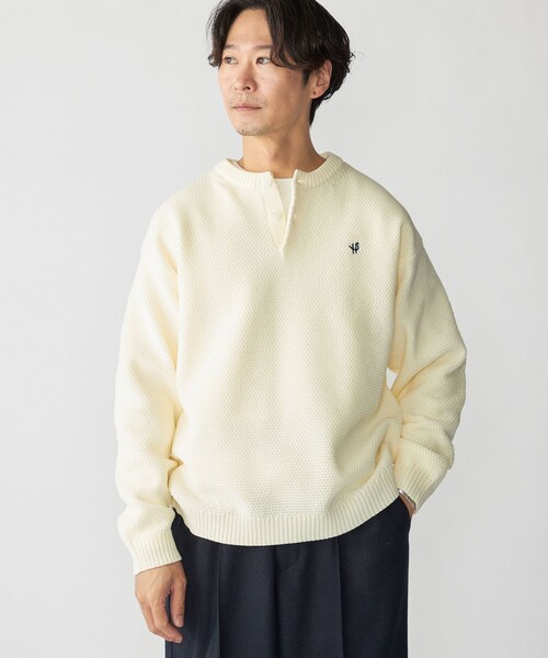 SHIPS（シップス）の「【WEB限定】SHIPS: ヘンリーネック レイヤード ニット（ニット/セーター・メンズ・ナチュラル/チャコールグレー/ネイビー・LARGE/X-LARGE/MEDIUM/SMALL）」の9枚目の写真