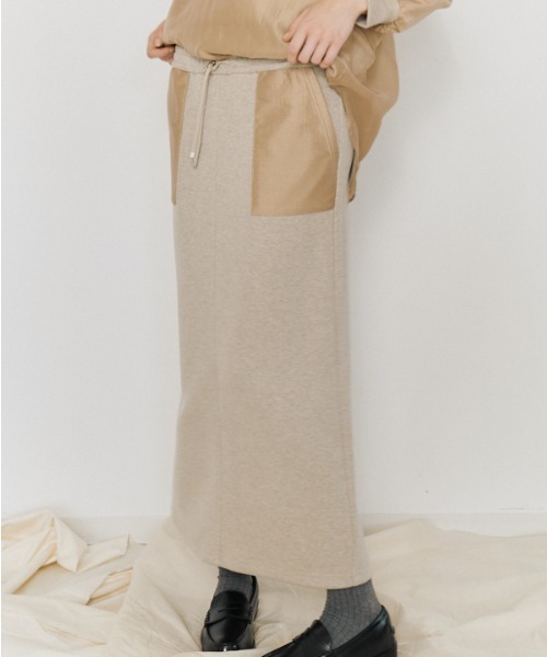 Muel Chic（ミュエルシック）の「Nicosia skirt   ニコシアスカート（スカート・レディース・ベージュ/ダークブラック/オフホワイト・FREE）」の3枚目の写真