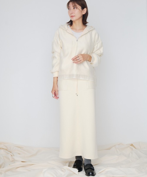 Muel Chic（ミュエルシック）の「Nicosia skirt   ニコシアスカート（スカート・レディース・ベージュ/ダークブラック/オフホワイト・FREE）」の21枚目の写真
