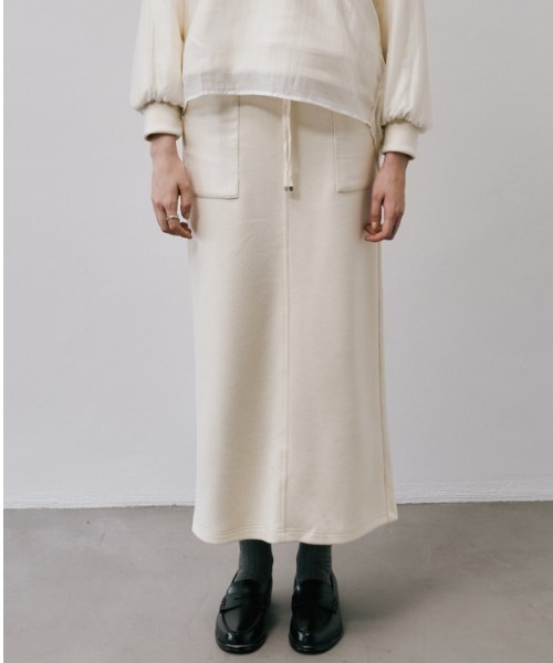 Muel Chic（ミュエルシック）の「Nicosia skirt   ニコシアスカート（スカート・レディース・ベージュ/ダークブラック/オフホワイト・FREE）」の14枚目の写真