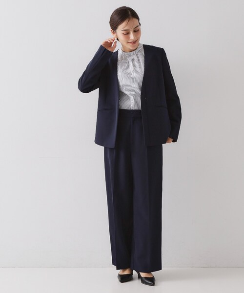 OPAQUE.CLIP（オペークドットクリップ）の「≪通勤・セレモニーセットアップ対応≫ ワイドパンツダブルクロス【洗濯機OK】（その他パンツ・レディース・ライトベージュ/ブラック/ネイビー・38/36/34/42/40）」の15枚目の写真