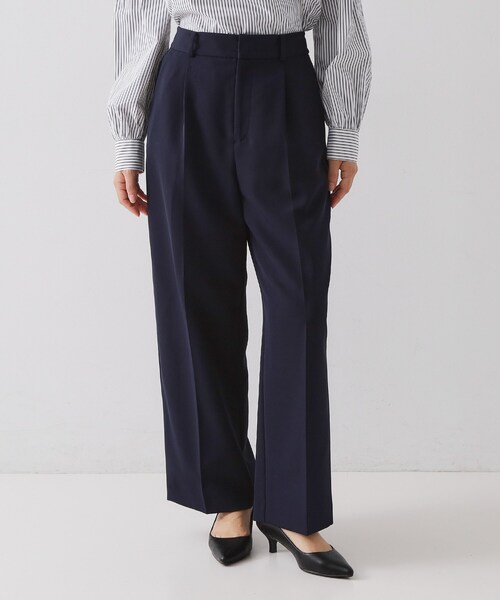 OPAQUE.CLIP（オペークドットクリップ）の「≪通勤・セレモニーセットアップ対応≫ ワイドパンツダブルクロス【洗濯機OK】（その他パンツ・レディース・ライトベージュ/ブラック/ネイビー・38/36/34/42/40）」の18枚目の写真