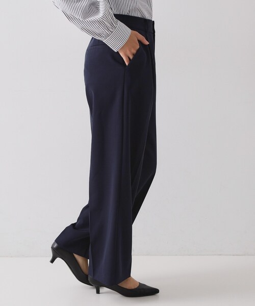 OPAQUE.CLIP（オペークドットクリップ）の「≪通勤・セレモニーセットアップ対応≫ ワイドパンツダブルクロス【洗濯機OK】（その他パンツ・レディース・ライトベージュ/ブラック/ネイビー・38/36/34/42/40）」の19枚目の写真