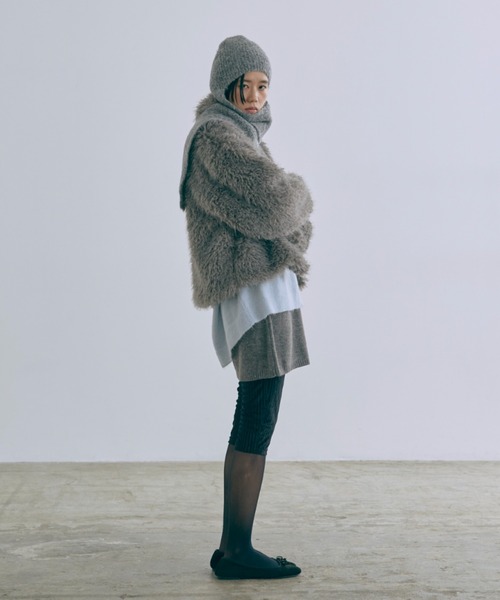 EN NEUME（エンノイム）の「Shaggy Faux Fur 2-Way Jacket（その他アウター・レディース・ブラウン/グレー/アイボリー・FREE）」の5枚目の写真