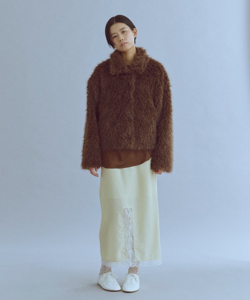 EN NEUME（エンノイム）の「Shaggy Faux Fur 2-Way Jacket（その他アウター・レディース・ブラウン/グレー/アイボリー・FREE）」の20枚目の写真