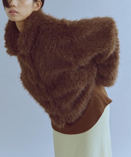 EN NEUME（エンノイム）の「Shaggy Faux Fur 2-Way Jacket（その他アウター・レディース・ブラウン/グレー/アイボリー・FREE）」の7枚目の写真