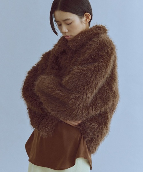 EN NEUME（エンノイム）の「Shaggy Faux Fur 2-Way Jacket（その他アウター・レディース・ブラウン/グレー/アイボリー・FREE）」の10枚目の写真