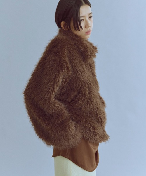 EN NEUME（エンノイム）の「Shaggy Faux Fur 2-Way Jacket（その他アウター・レディース・ブラウン/グレー/アイボリー・FREE）」の11枚目の写真
