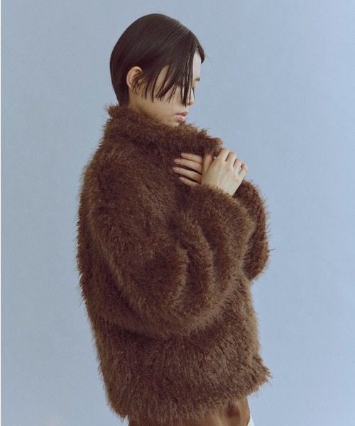 EN NEUME（エンノイム）の「Shaggy Faux Fur 2-Way Jacket（その他アウター・レディース・ブラウン/グレー/アイボリー・FREE）」の6枚目の写真