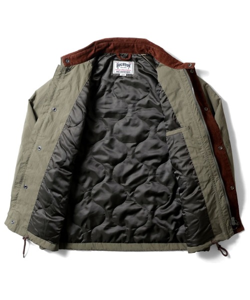HOUSTON（ヒューストン）の「HOUSTON ショートハンティングジャケット（ミリタリージャケット・メンズ・ナチュラル/オリーブドラブ/ブラック・X-LARGE/XX-LARGE/MEDIUM/LARGE）」の4枚目の写真