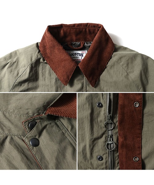 HOUSTON（ヒューストン）の「HOUSTON ショートハンティングジャケット（ミリタリージャケット・メンズ・ナチュラル/オリーブドラブ/ブラック・X-LARGE/XX-LARGE/MEDIUM/LARGE）」の6枚目の写真