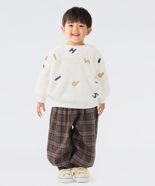 SHIPS Colors(シップス カラーズ)の「SHIPS Colors: 90~140cm /〈洗濯機可能〉 ロゴ刺繍 ボア スウェット◇(スウェット・キッズ・オフホワイト/ラベンダー・90/100/110/120/130/140)」の3枚目の写真