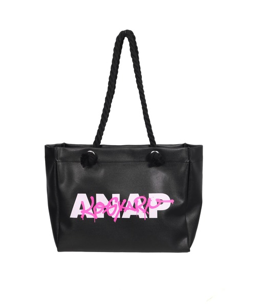 ANAP（アナップ）の「KOGYARU×ANAP ロープトートバッグ（トートバッグ・レディース・ブラック/ベージュ・F）」の14枚目の写真