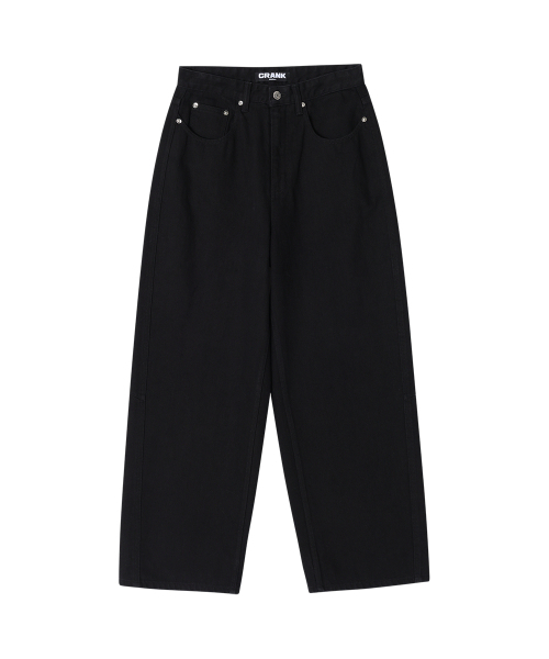 CRANK（クランク）の「スタッズワイドデニムパンツ_ブラック（デニムパンツ・レディース・その他・MEDIUM/SMALL）」の3枚目の写真