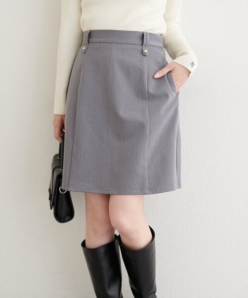 natural couture（ナチュラルクチュール）の「台形キュロットスカート（スカート・レディース・ブラック/チャコールグレー/グレー・FREE）」の15枚目の写真