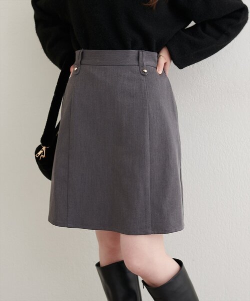 natural couture（ナチュラルクチュール）の「台形キュロットスカート（スカート・レディース・ブラック/チャコールグレー/グレー・FREE）」の20枚目の写真